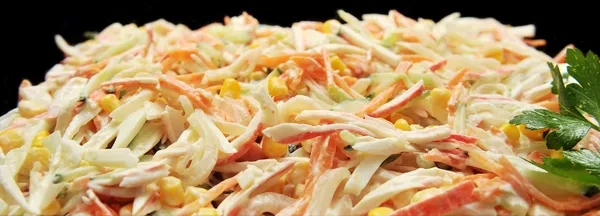 Salad with crab meat and corn — Stock Photo, Image