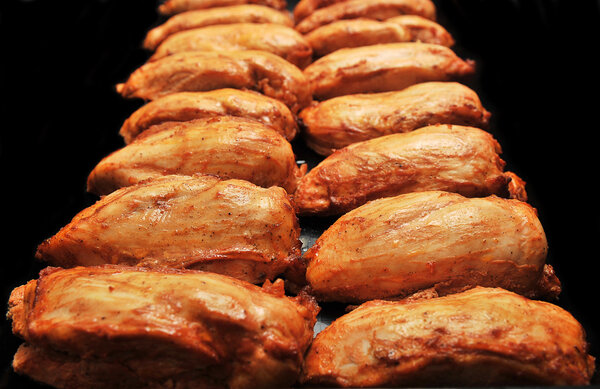 Golden brown grilled chicken