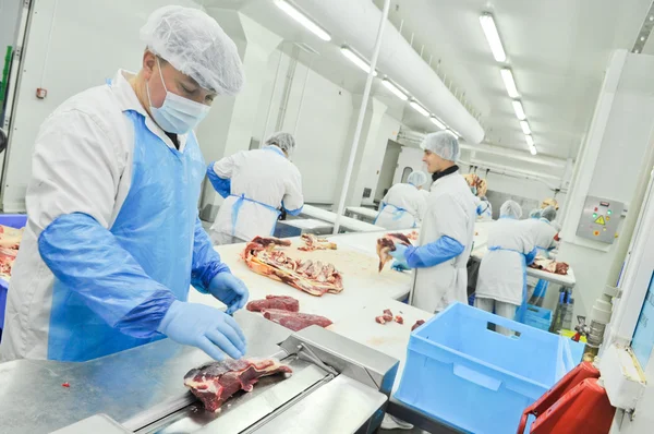 Lavorazione delle carni nell'industria alimentare — Foto Stock