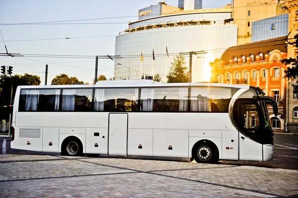 Witte bus — Stockfoto