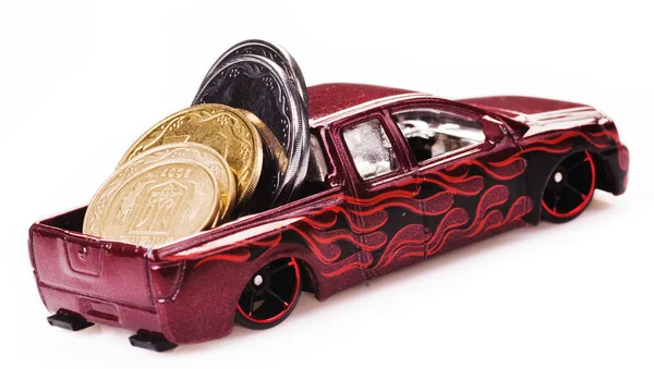 Toy car money — Stock Photo, Image