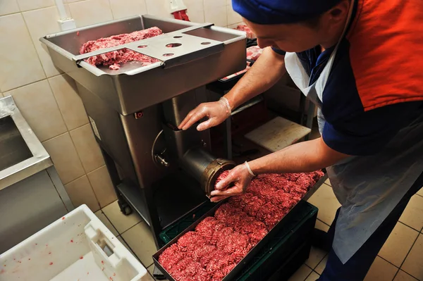 Meat and grinder close up — Stock Photo, Image