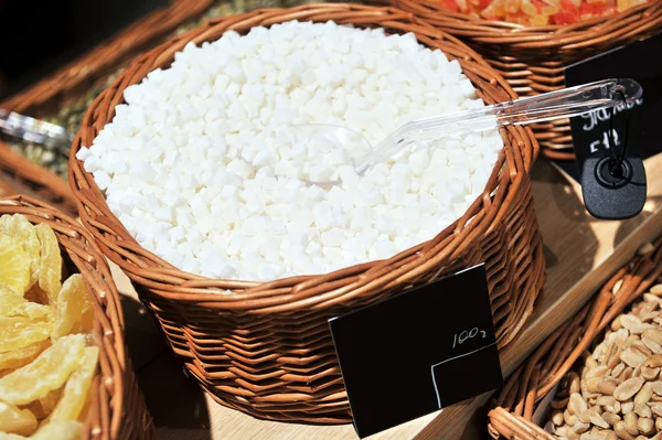 Sweet pieces of dried coconut — Stock Photo, Image