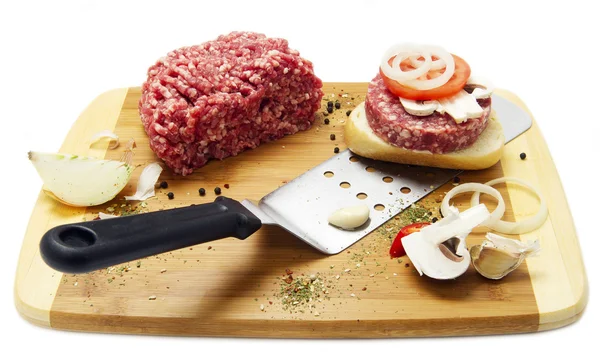 Pieces of raw meat on the board — Stock Photo, Image