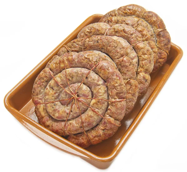 Sausage on a plate — Stock Photo, Image