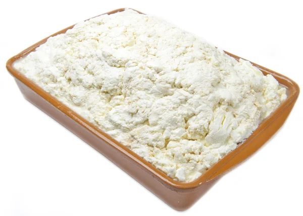 Taze peynir ile kase — Stok fotoğraf