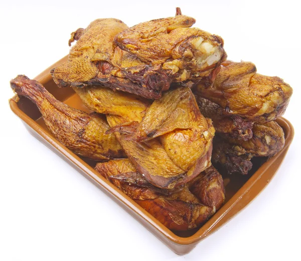 Smoked chicken in a plate — Stock Photo, Image