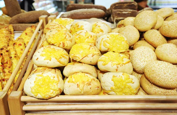 Bread shelves — Stock Photo, Image