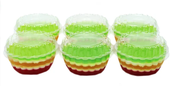 Colourful jelly in glass — Stock Photo, Image