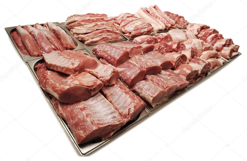 a large assortment of meat