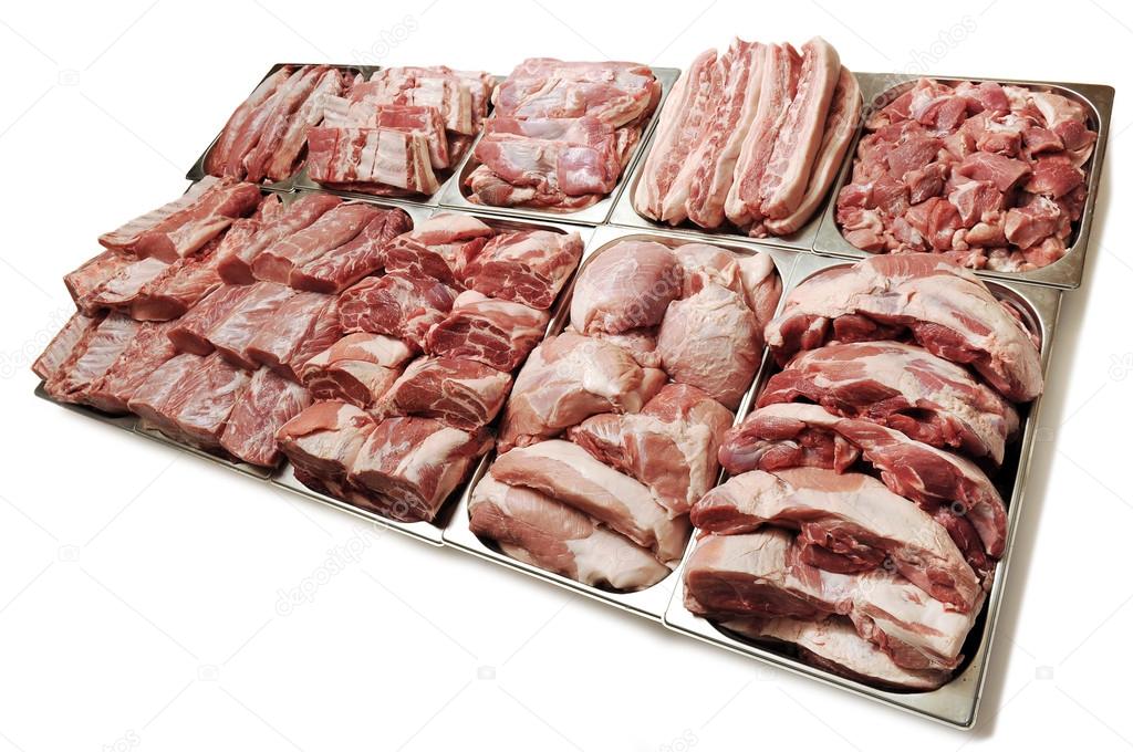 a large assortment of meat
