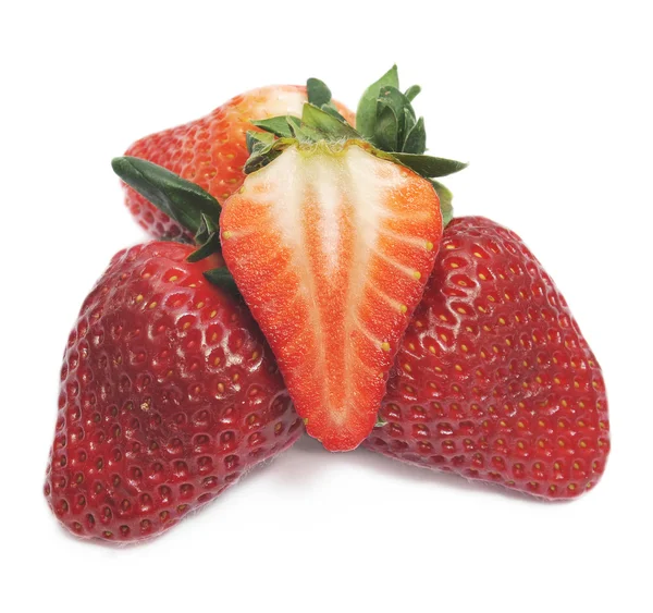 Beautiful strawberries isolated on white background — Stock Photo, Image