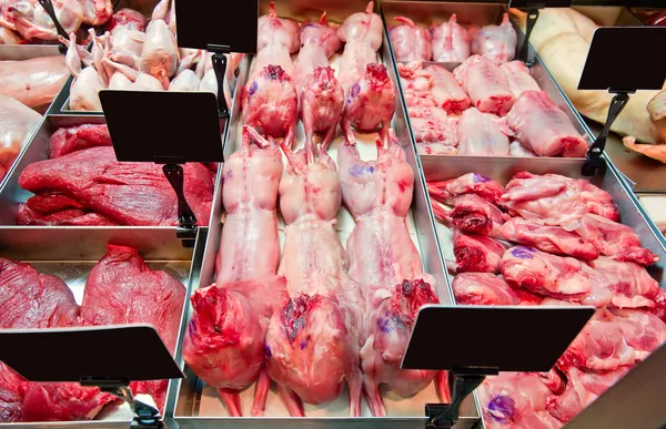 Département de la viande dans le magasin — Photo