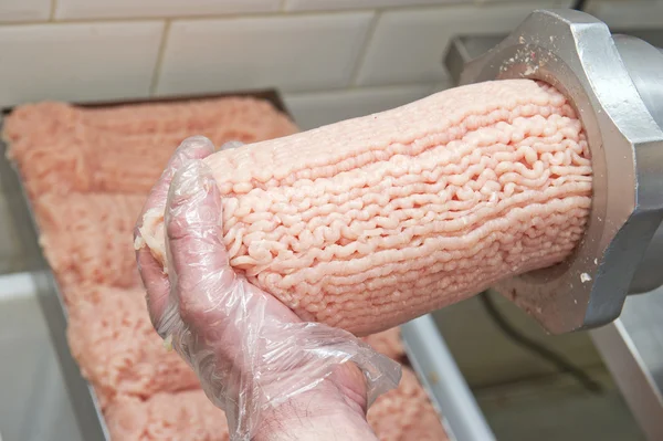 Production of minced chicken — Stock Photo, Image