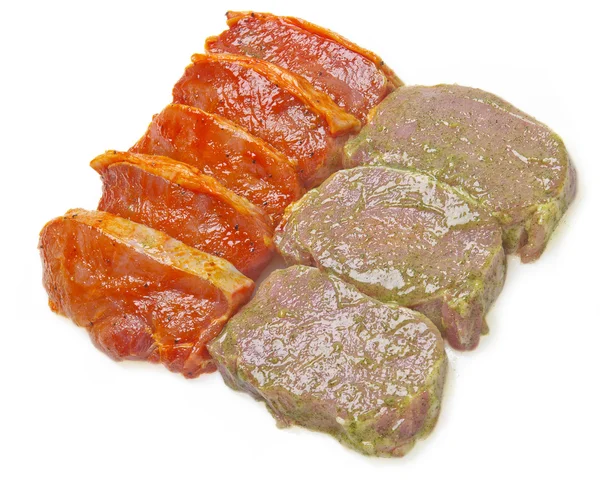 Meat steaks marinated — Stock Photo, Image
