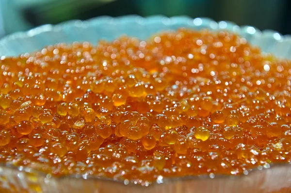 Humpback salmon caviar close-up in store — Stock Photo, Image