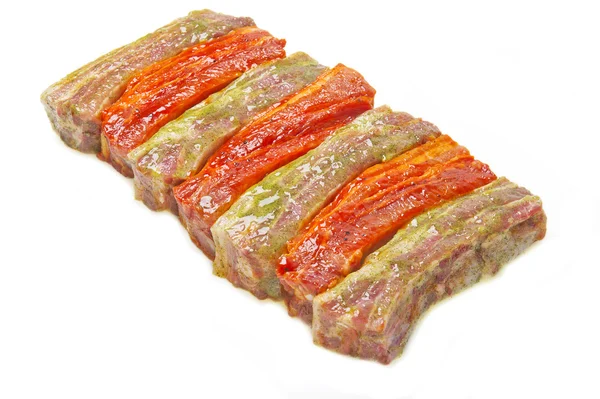 Carne crua no molho de costela — Fotografia de Stock