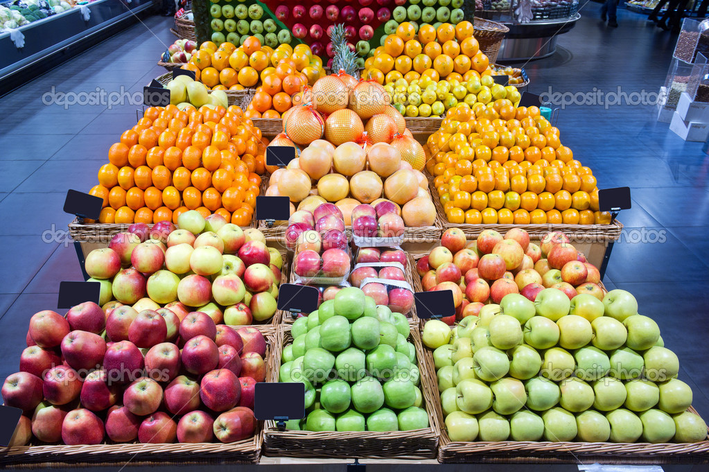 Supermarket fruit section Stock Photo by ©vipavlenkoff 44249065