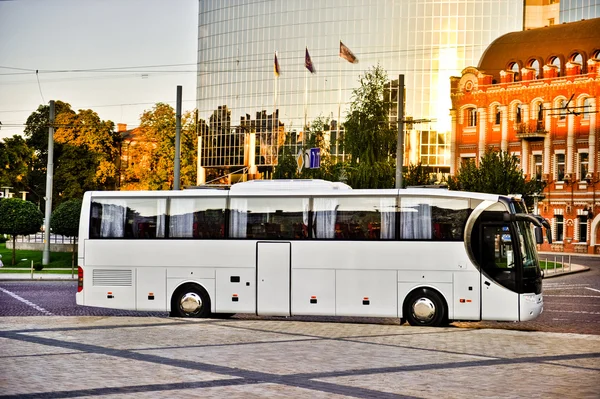 Beyaz otobüs — Stok fotoğraf