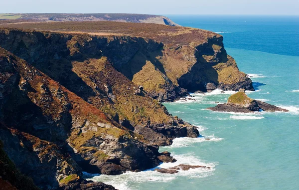 North Cornish Coast Lângă Gura Iadului — Fotografie, imagine de stoc