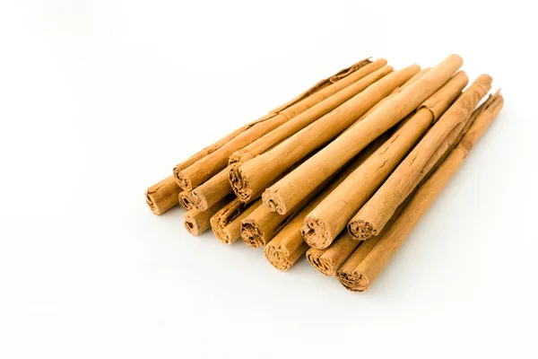 Long Premium Quality Alba Cinnamon Sticks Isolated White Background Low — Stock Photo, Image