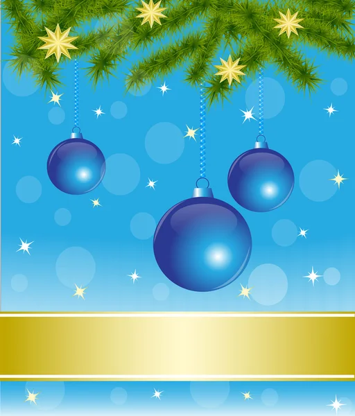 Decoraciones azules de Navidad — Vector de stock