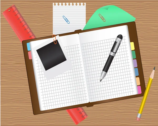 Diary and office supplies — Wektor stockowy