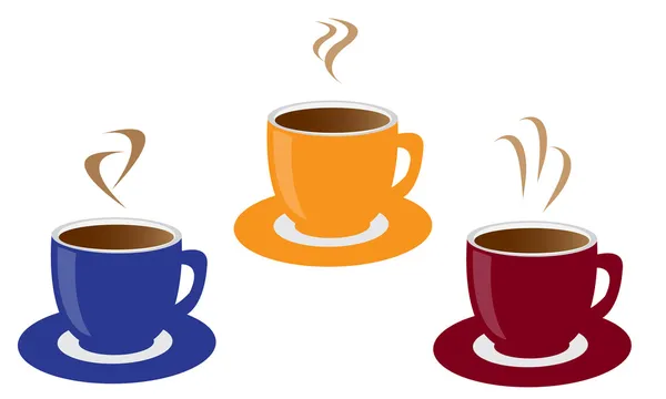Tre koppar kaffe — Stock vektor
