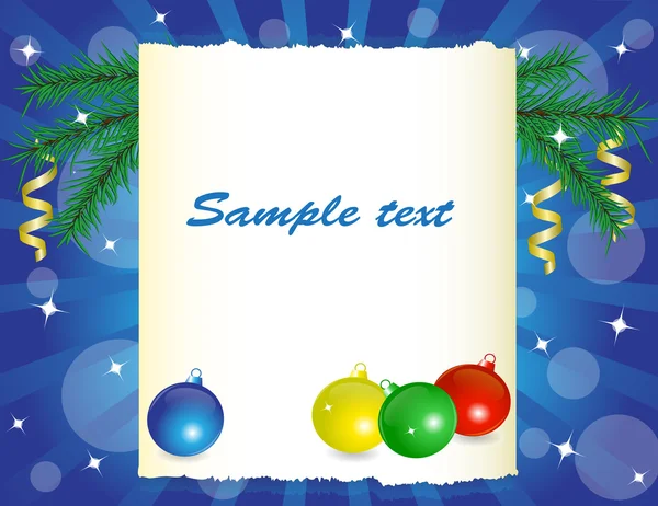 Jednoduchá vánoční strom s dekoracemi sněhových vloček — Stockový vektor