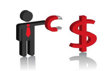adam bir mıknatıs ve dolar işareti