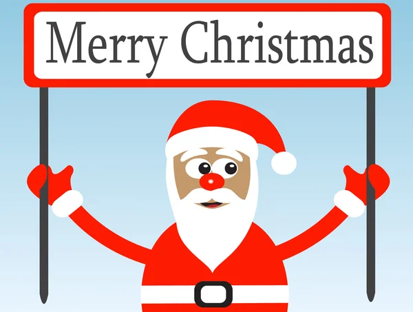 Santa Claus with a congratulatory poster — Stock Vector