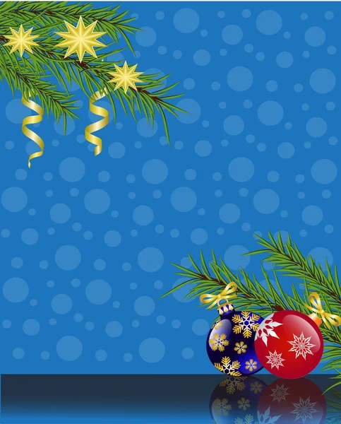 Fondo de Navidad con ramas de abeto — Vector de stock