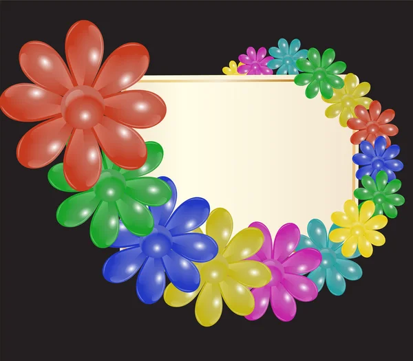 Plaat en gestileerde bloemen — Stockvector