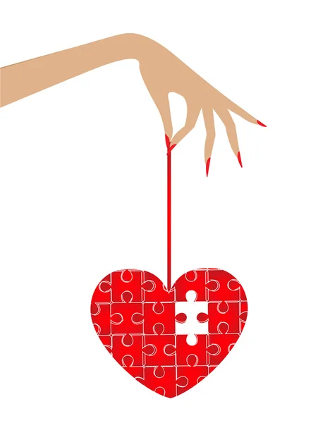 Hand with heart — Stock Vector