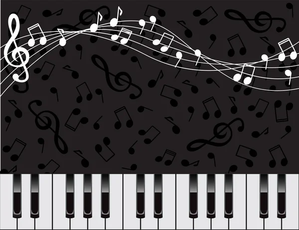 Музичний фон з клавішами і нотами Стоковий вектор