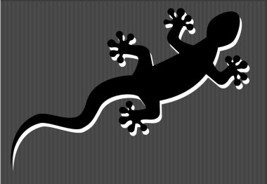 Silhouette of gecko clipart