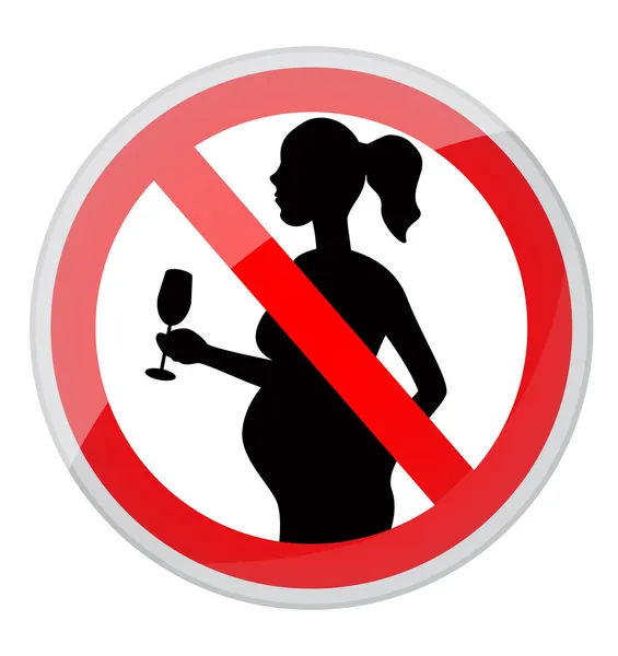 Mujeres embarazadas y alcohol — Vector de stock