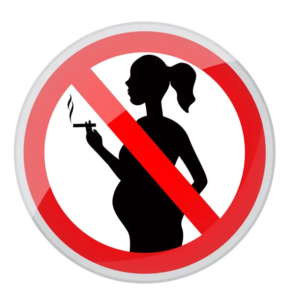 Mujeres embarazadas y cigarrillo — Vector de stock