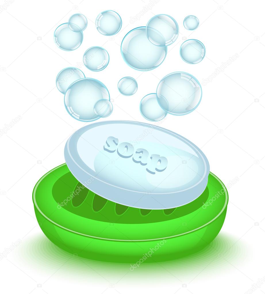 Bar of soap with bubbles