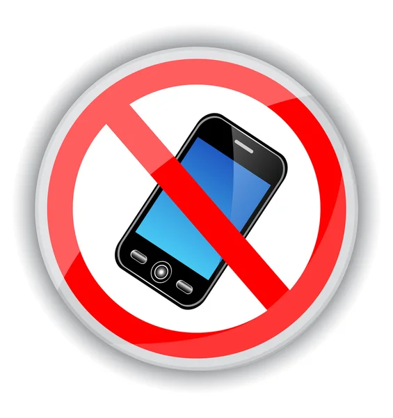 Sign banning cell phones — Stock Vector