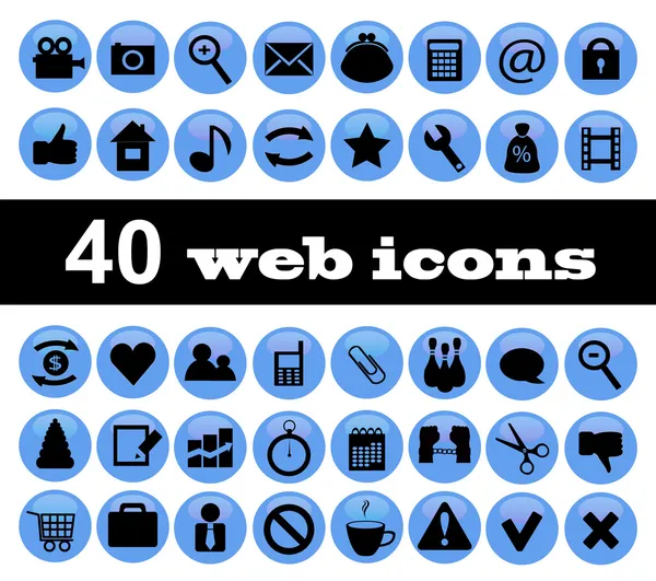 40 icone web — Vettoriale Stock