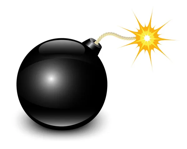 Brillante bomba negra — Vector de stock