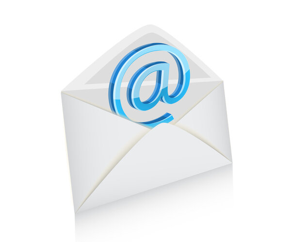 знак Интернета в конверте
