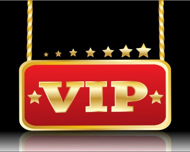 Kırmızı plaka görüntü yıldızlar ve kelimeler ile VIP