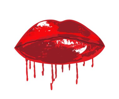 vampir dudakları ile kan