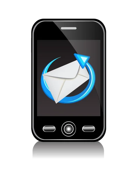 Envoi de messages sur votre téléphone mobile — Image vectorielle