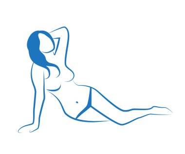 Güzel bir kadının silueti.