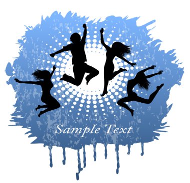 arka plan atlama insan siluetleri ile