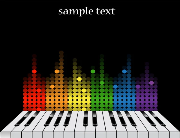 Background with piano keys and colorful equalizer — Stock Vector