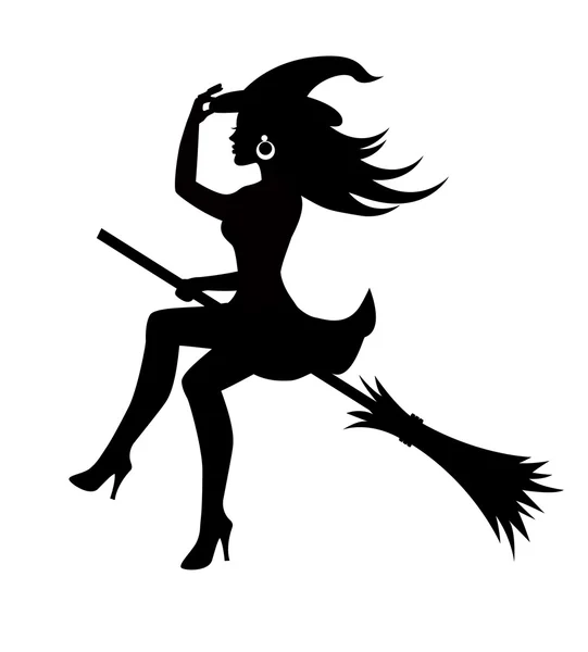 Witch on a broomstick Royalty Free Stock Vectors